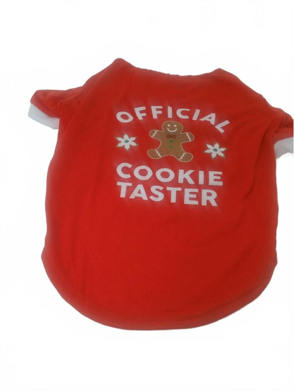 Red Dog Shirt with 'Official Cookie Taster' Print large